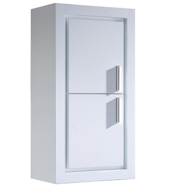 Fresca Allier White Bathroom Linen Side Cabinet w/ 2 Doors Linen Cabinet Fresca
